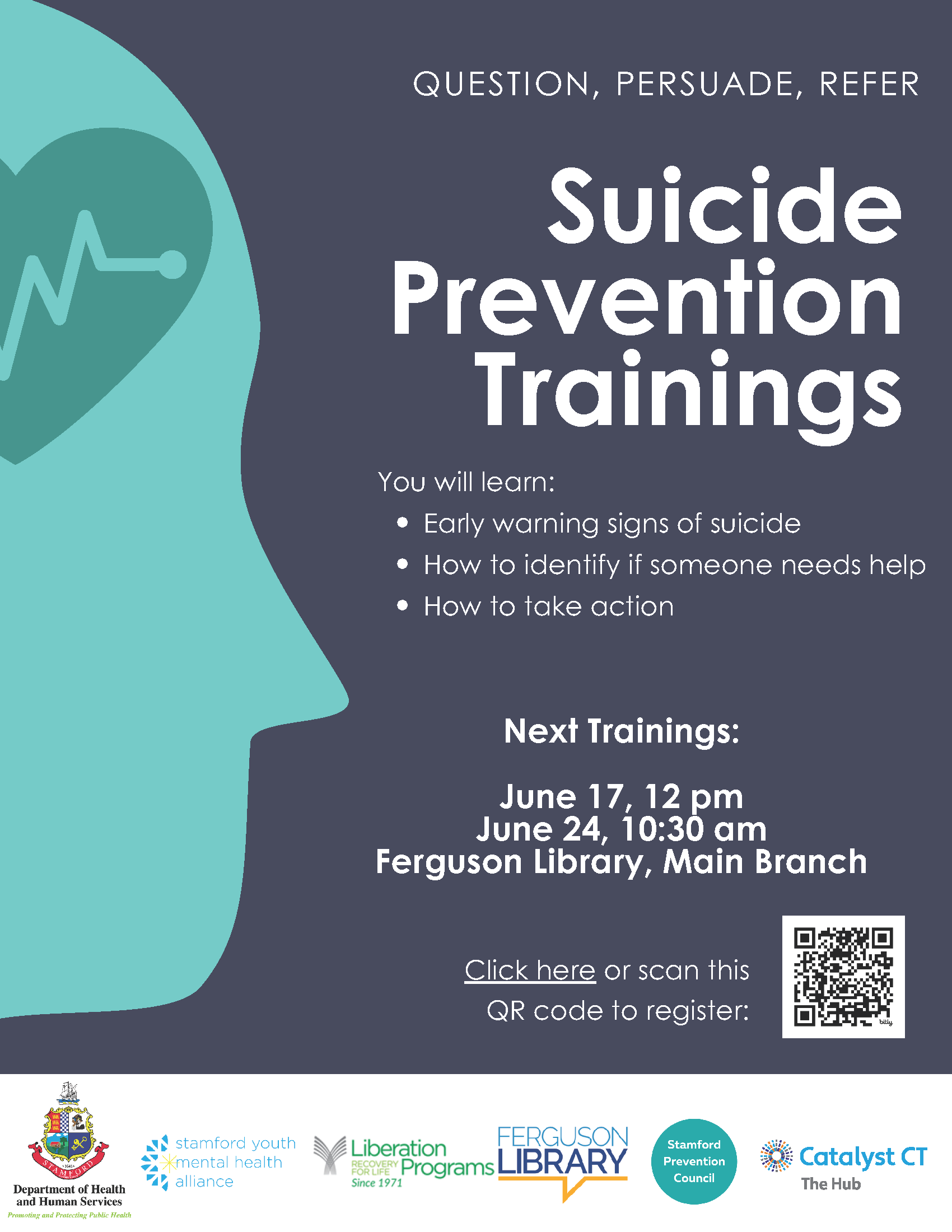 June 17 & 24, 2026: Question, Persuade, Refer (QPR) Suicide Prevention ...